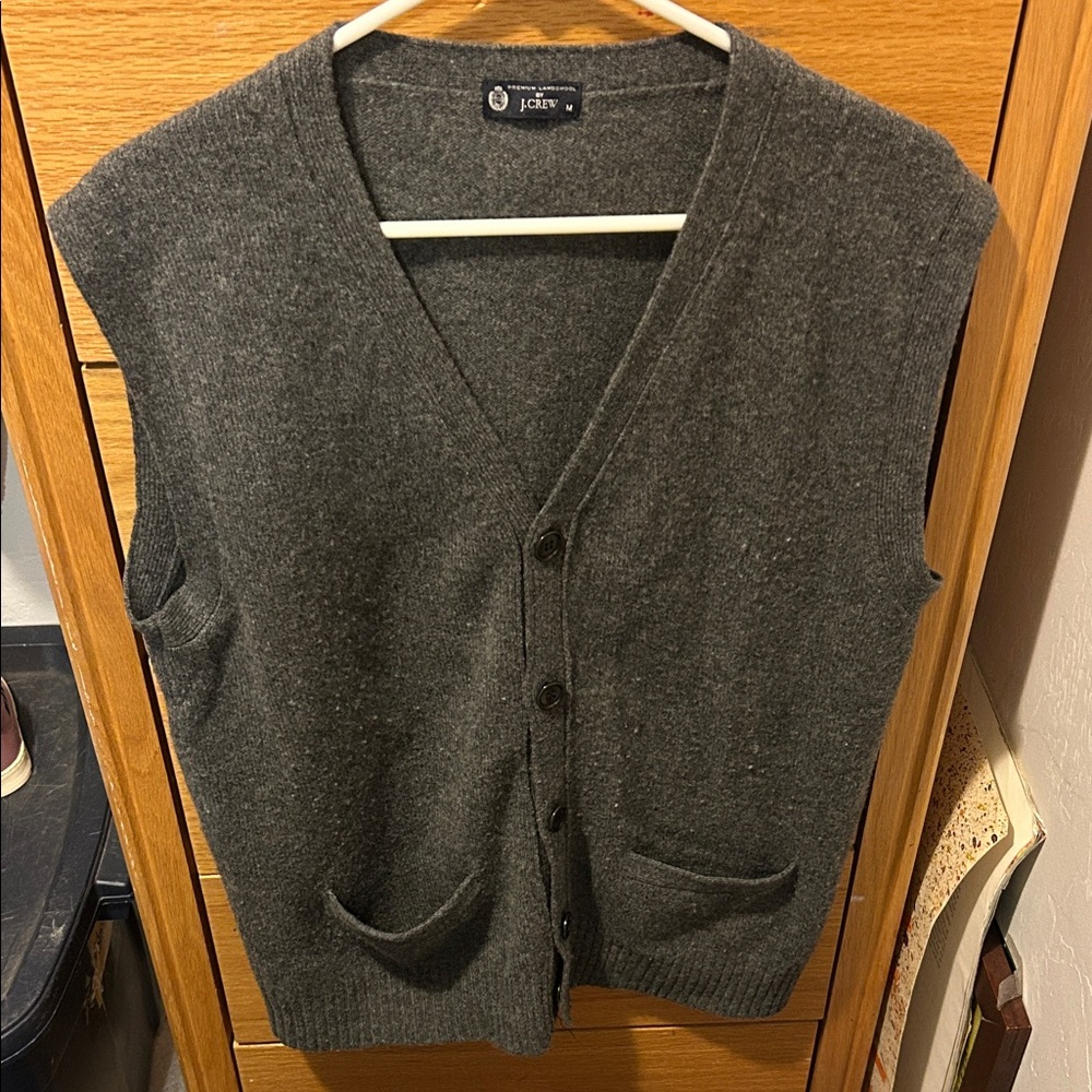 J. Crew Charcoal Button-Up Vest